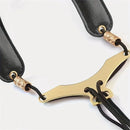 Saxophone Shoulder Strap, Double Shoulder Leather Adjustable Sax Strap with Metal Beam & Sturdy Adjuster, Reduce Neck Stress, Good Comfort, for Alto/Tenor/Baritone/Soprano Saxophone