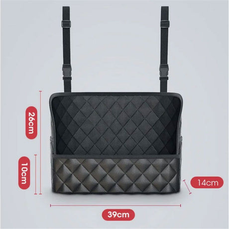 Car Handbag Holder Between Seat Durable Leather Seat Back Organizer Pet & Kids Driver Storage Netting Pouch Driver Storage Netting Pouch (Upgraded Black B)