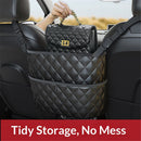 Car Handbag Holder Between Seat Durable Leather Seat Back Organizer Pet & Kids Driver Storage Netting Pouch Driver Storage Netting Pouch (Upgraded Black B)