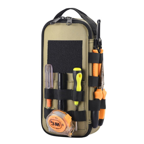 Heavy Duty Small Tool Bag Pouch Portable Utility Organizer Case with Zipper Handle. Perfect for EDC, Motorcycle, Road Bike, Electricians & More
