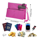 Money Bag with Lock, Double layer Men & Women's Locking Accessories Pouch, Bank Bag, Passports, Notary Supplies, Valuable StorageBag,CashBag and Zipper NotaryBag with Lock