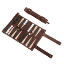 Roll-up Portable Suede Backgammon Game Set - for Adults & Children - Ideal for RV Travel, Cruise, Airplane, Camping, Backpacking, Road Trips, Etc.