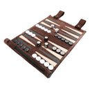Roll-up Portable Suede Backgammon Game Set - for Adults & Children - Ideal for RV Travel, Cruise, Airplane, Camping, Backpacking, Road Trips, Etc.