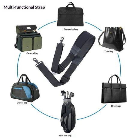 Universal Shoulder Strap, Neoprene Thick Padded Bag Strap with Double Adjustable Buckles and Metal Hooks, Ideal for Briefcases, Computer Satchels, Crossbody Bags, Luggage(Supple)