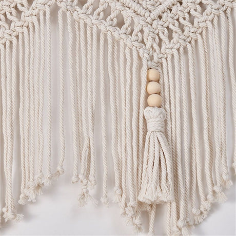 Doorway Curtains Wall Hanging Window Curtain Panels Closet Room Divider Boho Wedding Decor Backdrop Boho Kitchen Valance (Ivory White, 52''W x 21''H)