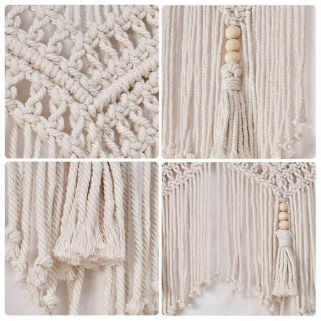 Doorway Curtains Wall Hanging Window Curtain Panels Closet Room Divider Boho Wedding Decor Backdrop Boho Kitchen Valance (Ivory White, 52''W x 21''H)