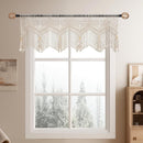 Doorway Curtains Wall Hanging Window Curtain Panels Closet Room Divider Boho Wedding Decor Backdrop Boho Kitchen Valance (Ivory White, 52''W x 21''H)