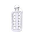 Ice Cube Trays 2 in 1 Portable Ice Ball Maker Kettle With 17 Grids Flat Body Lid Cooling Ice Pop/Cube Molds For Hockey,Cocktail,Coffee,Whiskey,Champagne,Beer,Juice,(White)