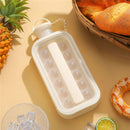 Ice Cube Trays 2 in 1 Portable Ice Ball Maker Kettle With 17 Grids Flat Body Lid Cooling Ice Pop/Cube Molds For Hockey,Cocktail,Coffee,Whiskey,Champagne,Beer,Juice,(White)