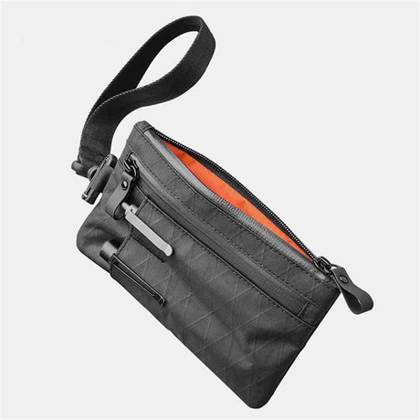 Minimalist Zipper Wallet - with  Blocking ID Card Holder Wallet with Zipper for Men with Multi-tool Slot（black）