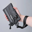 Minimalist Zipper Wallet - with  Blocking ID Card Holder Wallet with Zipper for Men with Multi-tool Slot（black）