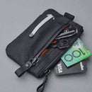 Minimalist Zipper Wallet - with  Blocking ID Card Holder Wallet with Zipper for Men with Multi-tool Slot（black）