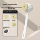 Electric Body Brush for Exfoliating and Massage, Long Handle Electric Bath Brush Rechargeable Body Scrubber, Spinning Skin Brush with 5 Spin Brush Heads for Man and Women
