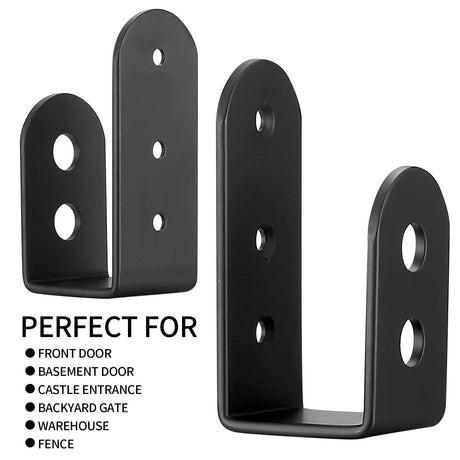 Door Barricade Brackets, 2 Pcs Door Security Barricade Brackets, Heavy Duty Doors Security Bracket for  Lumber, Open Bar Security Holder U Bracket
