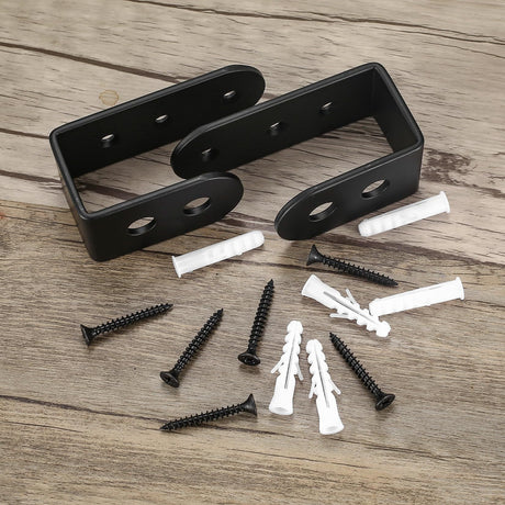 Door Barricade Brackets, 2 Pcs Door Security Barricade Brackets, Heavy Duty Doors Security Bracket for  Lumber, Open Bar Security Holder U Bracket