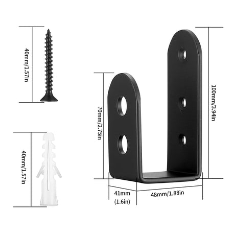 Door Barricade Brackets, 2 Pcs Door Security Barricade Brackets, Heavy Duty Doors Security Bracket for  Lumber, Open Bar Security Holder U Bracket