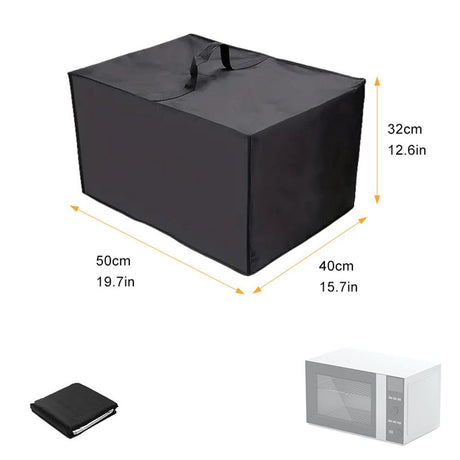 Heat-Resistant Dust-Proof Microwave Oven Grill Cover Protector - Waterproof Nylon Fabric Microwave Oven Dust Cover Case Protections for Toaster Oven (Black)