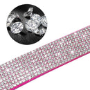 Bling Diamond Dog Collar for Females Girls, Fancy Sparkly Crystal Rhinestones,Reflective Stripe,Suit small  Dogs (rose pink XS)