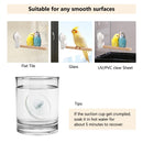 white Suction Cup Bird Perch,Natural Wood Parrot Window/Bath/Car/Travel/Shower Perches Stand Portable Parakeet Grinding Stick Training Toys for Small and Medium Birds(Twist Grain)