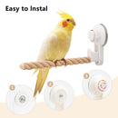 white Suction Cup Bird Perch,Natural Wood Parrot Window/Bath/Car/Travel/Shower Perches Stand Portable Parakeet Grinding Stick Training Toys for Small and Medium Birds(Twist Grain)