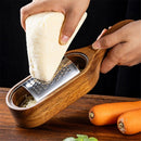 Wooden Cheese Grater with Handle, Rustic Brown Cheese Shredder with Storage Space, Handheld Kitchen Graters for Cheese Lemon Chocolate