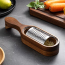 Wooden Cheese Grater with Handle, Rustic Brown Cheese Shredder with Storage Space, Handheld Kitchen Graters for Cheese Lemon Chocolate