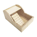 Hamster Sand Bath Box Wooden Small Animals Shower Room Chinchilla Digging Sand Bathtub Container with Climbing Ladder Bowl for Dwarf Syrian Mice Mouse Gerbils Hedgehog