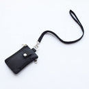 Small Lanyard Wallet for Women/Men with  Blocking ID Card Wallet, Minimalist Nylon Zipper Pouch, Travel Neck Wallet with Keychain, ID Window for Card,Coin,Cash (Black)