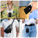 Small Lanyard Wallet for Women/Men with  Blocking ID Card Wallet, Minimalist Nylon Zipper Pouch, Travel Neck Wallet with Keychain, ID Window for Card,Coin,Cash (Black)