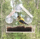 Ochine Window Bird House with Strong Suction Cup Wooden Birdhouse Clear Window Bird Feeder Outdoor Birds Nest Cage Outside Wild Easy Hanging Removable Tray with Holes