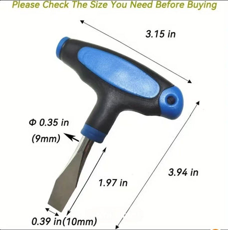 2pcs T Handle 9mm Flat Head Screwdriver Easy to Use Ergonomic Handle Flat Head Slotted Screwdriver with Plastic Handle for Film Sets
