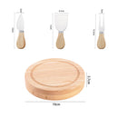 Cheese Board and Knife Set, Novelty Charcuterie Board Set with Stainless Steel Tools and Juice Groove, Two-tiered, Swivel-Open Serving Platter, and Charcuterie Set