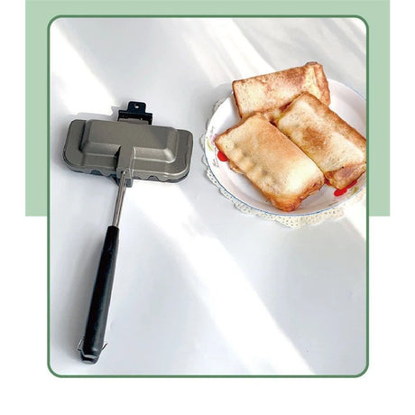 Hot Sandwich Maker, Hot Dog Toaster, Double-Sided Sandwich Baking Pan, Double Sided Frying Pan, Grilled Cheese Maker Nonstick Sandwich Maker Flip Grill Pan （two-color）