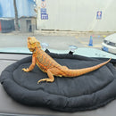 Bearded Dragon Bed Soft Mat with Suction Cup Bearded Dragon Sleep Cushion Washable for Travel Reptile Tank Accessories Small Animal Carrier for Lizard Leopard Gecko (Black)