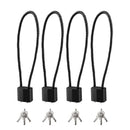 4pcs Anti theft steel wire lock rope lock bicycle lock head extended refrigerator lock buckle soft steel wire steel rope lock head helmet lock steel cable lock(Black 28cm)