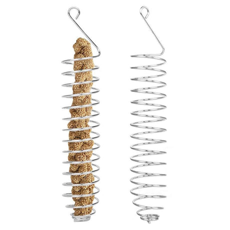 2-Pack Squirrel Feeders Stainless Steel Corn Cob Holders Outdoor Feeding Devices for Backyard Wildlife and Birds Easy to Use Sturdy Feeding Supplies