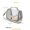 Long tailed parrot's small bird travel carrier cage, including tray and wooden standing sea bass, with external birdcage, small sun Xuan Feng portable bag（Grey small size）