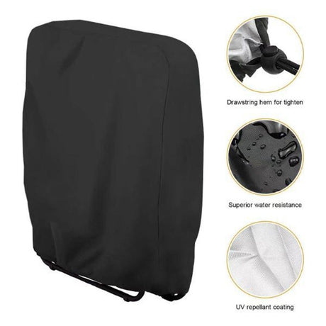 Gravity Chair Covers 2 PCS, Outdoor Zero Gravity Folding Patio Chair Covers Waterproof Dustproof Gravity Chair Cover with Storage Bag（71*20*34*110cm Black)