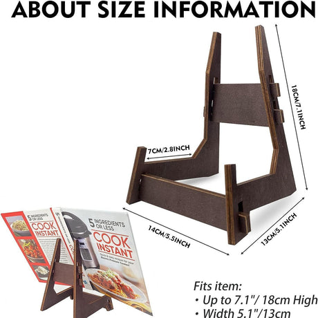 Plate Stands for Display, wooden Large Plate Holder Display Stands,Frame holder stand for Book, Picture,plaque, Decorative Plate, Photo and Platter, Tabletop Art.(1 Pack )