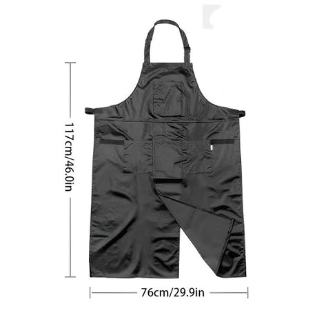 Pottery Split-Leg Make Ceramic Apron, Long Split-Leg Artist Painting Apron with  Pockets for Men and Women（black）