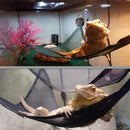 4 Pack of Reptile Hammock Set, Breathable Mesh Lizard Hammock, Lounger & Ladder Accessories Set for Large & Small Bearded Dragons Lizards or Snakes（33x33x33cm black+green）