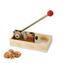 Nut Crackers For All Nuts Set Manual nut cracker Nut Tongs Walnuts Open Tool Handle Manual Cracker with Wood Base（Small Box - Adjustment）