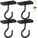Ceiling Hooks for Hanging Plants,2Pack 4in for Plants,Lights,Planters,Lanterns,Hanging Bird Feeders,Wind Chimes,Indoor&Outdoor Decoration Black