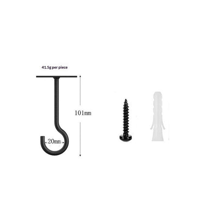 Ceiling Hooks for Hanging Plants,2Pack 4in for Plants,Lights,Planters,Lanterns,Hanging Bird Feeders,Wind Chimes,Indoor&Outdoor Decoration Black