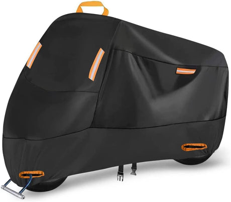 210D Heavy Duty Small Motorcycle Cover,  All Season Durable Waterproof Outdoor Protection Scooter Cover with Lock-Holes Storage Bag Fits up to  Bike （210D-M【200*95*110】）
