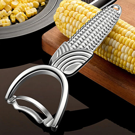 Corn Peeler and Cob Stripper Tool - Stainless Steel Kernel Remover & Cutter for Corn on Cob Stainless steel corn planer, kitchen corn peeler, household planer