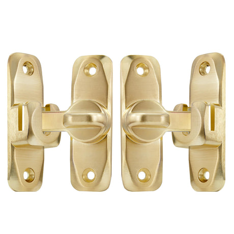 2pcs Barn Door Lock Latch Screen Door Locks Room Door Latch Zinc Alloy Flip Door Lock Latch Wardrobe Door Lock for Office Cabinet,  Gold