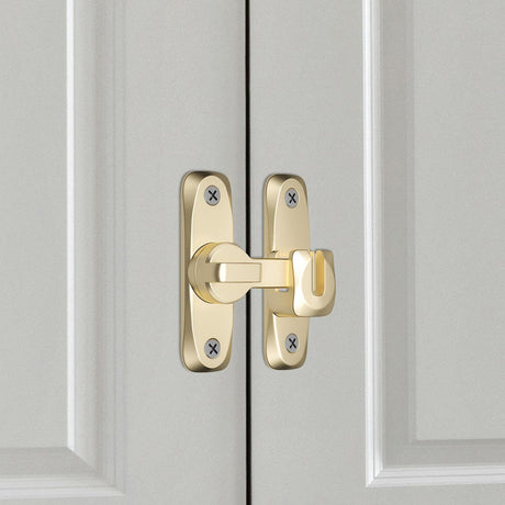 2pcs Barn Door Lock Latch Screen Door Locks Room Door Latch Zinc Alloy Flip Door Lock Latch Wardrobe Door Lock for Office Cabinet,  Gold