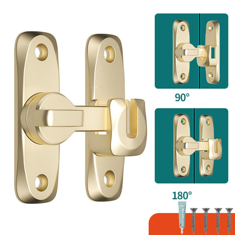 2pcs Barn Door Lock Latch Screen Door Locks Room Door Latch Zinc Alloy Flip Door Lock Latch Wardrobe Door Lock for Office Cabinet,  Gold