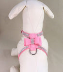 Bling Dog Harness for Girls, Cat Vest Harnesses with Bow Tie Puppy Kitty Cute Fancy Sparkling Pretty Crystal Diamond for Small Pet  Chihuahua,Pink S
